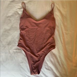 Mauve one-piece bathing suit